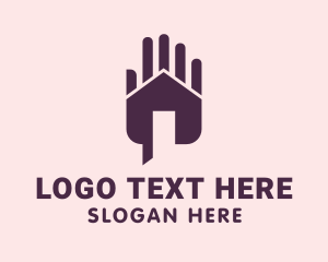 Housing - Purple House Hand logo design