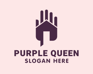 Purple House Hand logo design