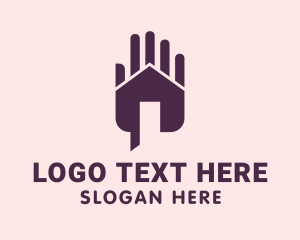 Housekeeping - Purple House Hand logo design