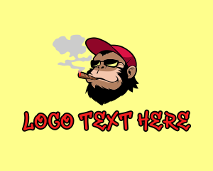 Hip Hop - Smoking Monkey Cap logo design