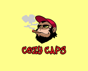 Smoking Monkey Cap logo design