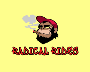 Smoking Monkey Cap logo design