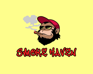 Smoking Monkey Cap logo design