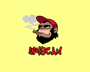 Smoking - Smoking Monkey Cap logo design