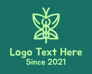 Clinic - Green Medical Butterfly logo design