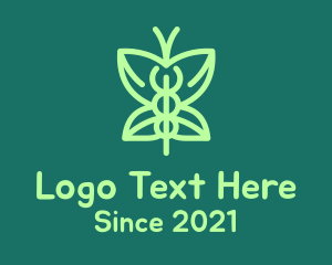 Health - Green Medical Butterfly logo design