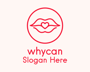 Heart Lips Badge Logo