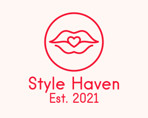 Heart - Heart Lips Badge logo design