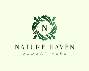 Organic Nature Leaf logo design