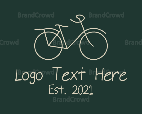 Minimalist Bicycle Drawing Logo