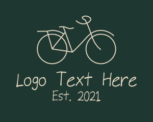 Pedalling - Minimalist Bicycle Drawing logo design