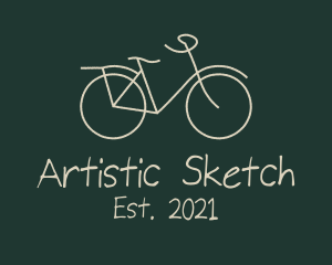 Drawing - Minimalist Bicycle Drawing logo design