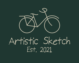 Minimalist Bicycle Drawing logo design