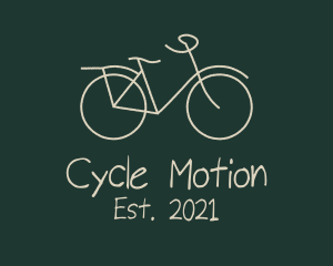 Minimalist Bicycle Drawing logo design