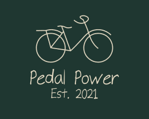 Minimalist Bicycle Drawing logo design