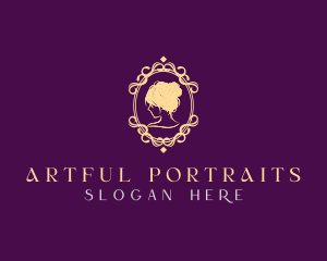 Portrait - Elegant Woman Ornament logo design