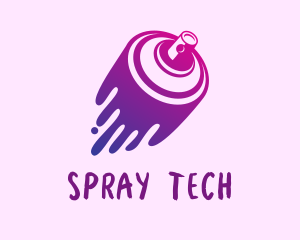 Gradient Spray Can logo design