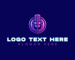 Audio Mixing - Studio Podcast Microphone logo design