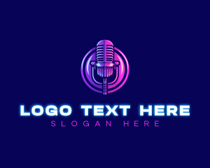 Streaming - Studio Podcast Microphone logo design