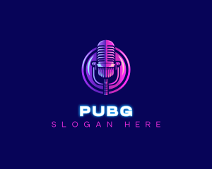 Studio Podcast Microphone Logo