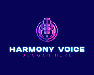 Singing - Studio Podcast Microphone logo design