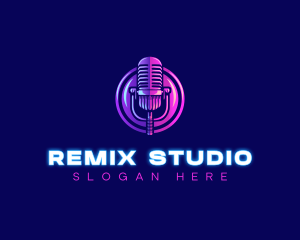 Studio Podcast Microphone logo design