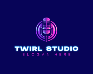 Studio Podcast Microphone logo design