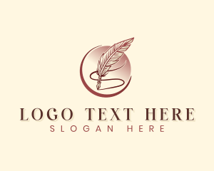 Vintage - Writing Quill Ink Pen logo design