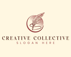 Writing Quill Ink Pen logo design