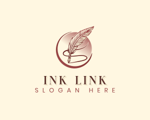 Writing Quill Ink Pen logo design