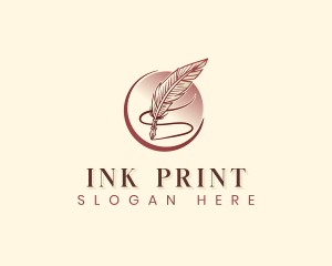 Writing Quill Ink Pen logo design