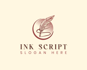 Writing Quill Ink Pen logo design