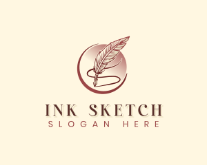 Writing Quill Ink Pen logo design