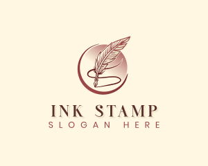 Writing Quill Ink Pen logo design