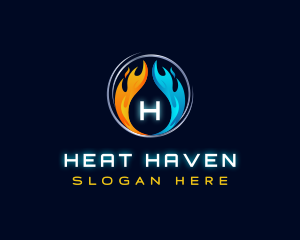 HVAC Heating Thermal logo design