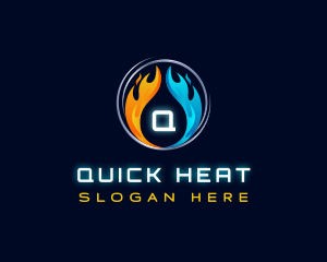 HVAC Heating Thermal logo design