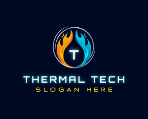 HVAC Heating Thermal logo design