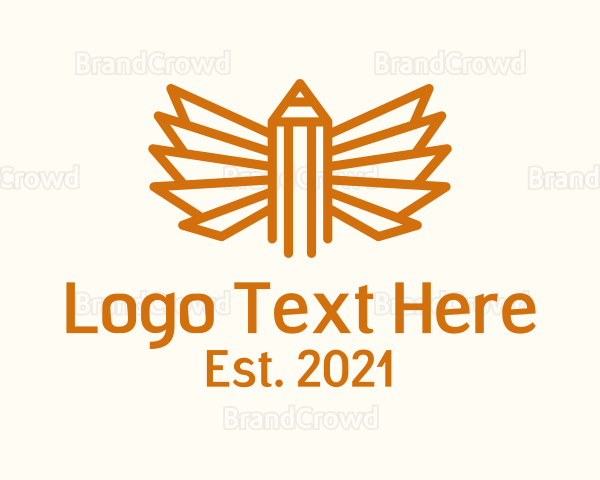 Pencil Geometric Wing Logo