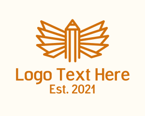 Literature - Pencil Geometric Wing logo design