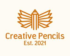 Pencil Geometric Wing logo design