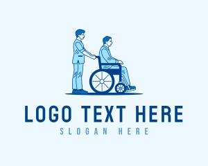 Assistance - Disability Patient Wheelchair logo design
