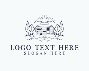 Trailer - Forest Camping Trailer logo design