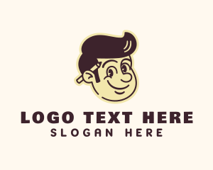 Animation - Retro Pencil Guy Head logo design