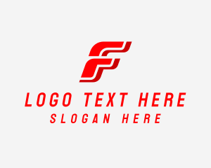 Modern Red Letter F Logo