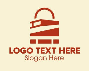 Stack - Orange Books Lock logo design