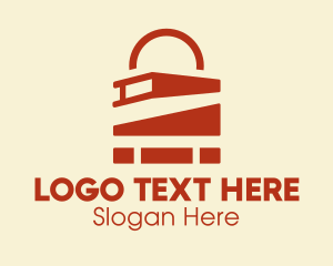 Handbag - Orange Books Lock logo design