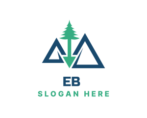 Pine Tree - Outdoor Mountain Trekking logo design