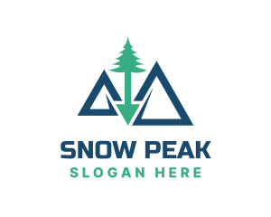 Skiing - Outdoor Mountain Trekking logo design