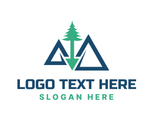 Down - Outdoor Mountain Trekking logo design