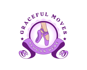 Feminine Ballet Shoe logo design